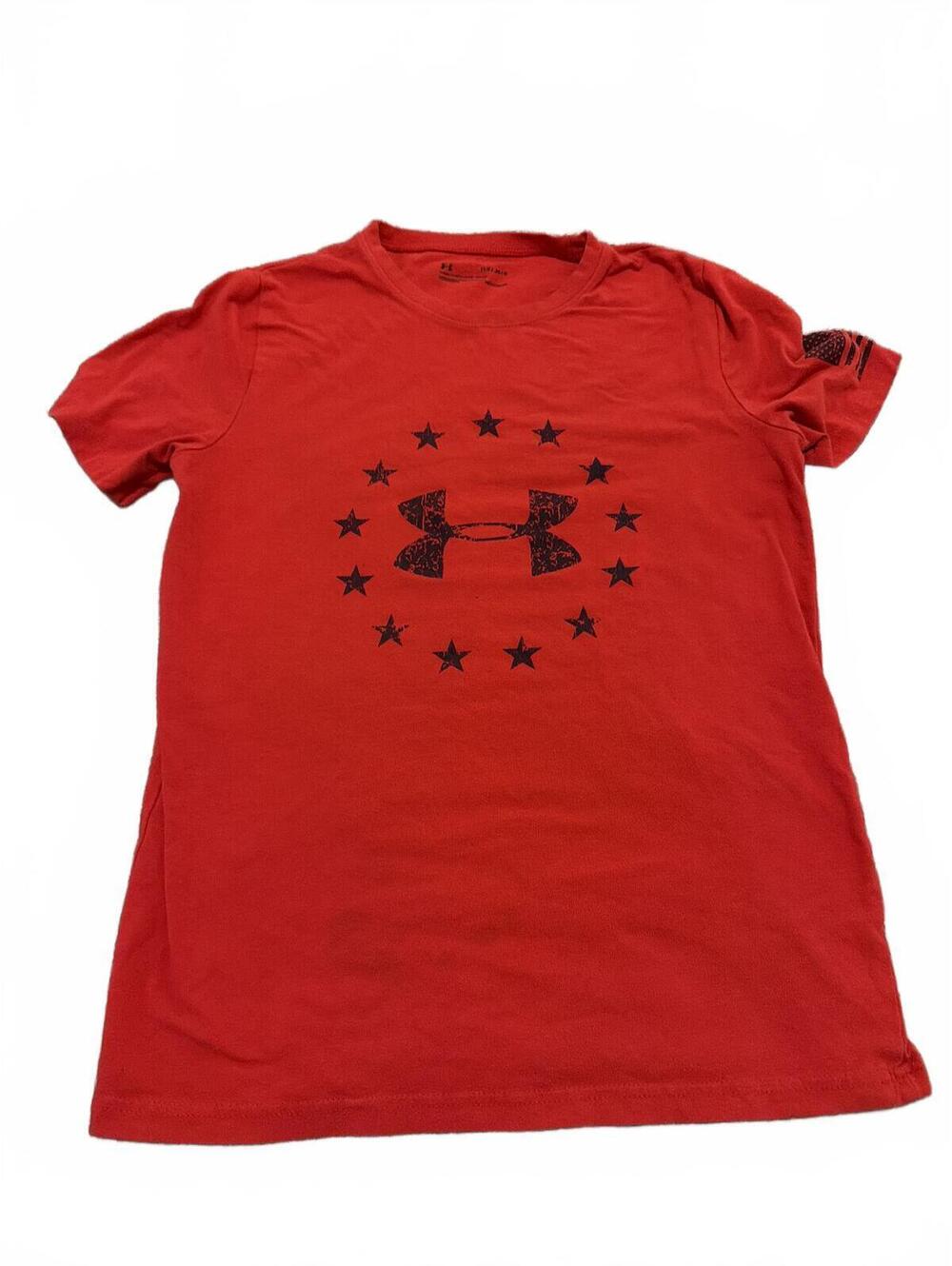 Under Armour Boys Red Loose Fit HeatGear T-Shirt YLG